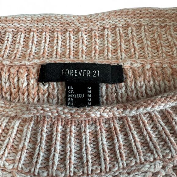 Forever 21 Women's Cropped Sweater |‎ Size Medium | Pink Knit Pullover - Picture 4 of 5